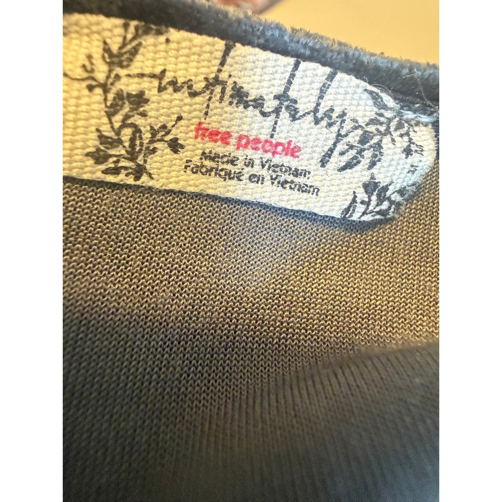 Intimately Free People Crushed Velvet Puff Sleeve Bodysuit Grey boho whimsi Y2K - Picture 5 of 7